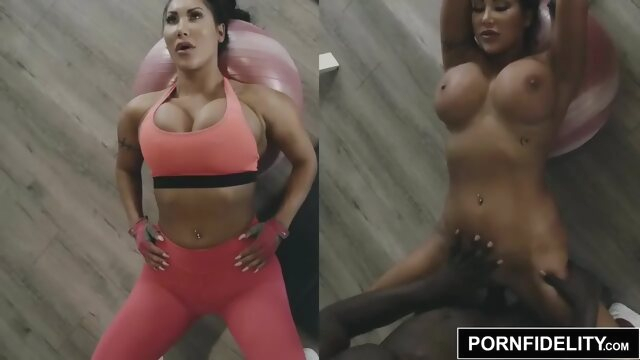 fitness August Taylor gets pounded by BBC cumshot  sport